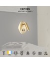 CAYMAN R* APLIQUE LECTOR LED 3W+6W 3000K ORO MATE